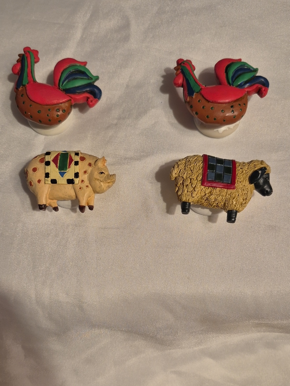 Handpainted Epoxi Farm Animal Decorative Knobs - Multicolor